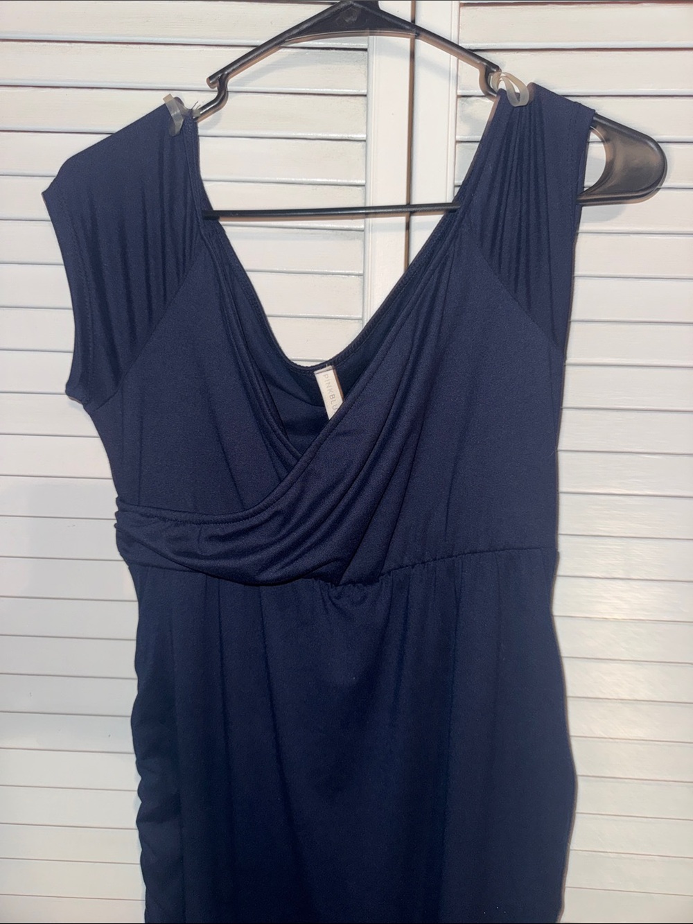 Pink Blush Navy Nursing V-Neck Wrap Dress (Maternity)